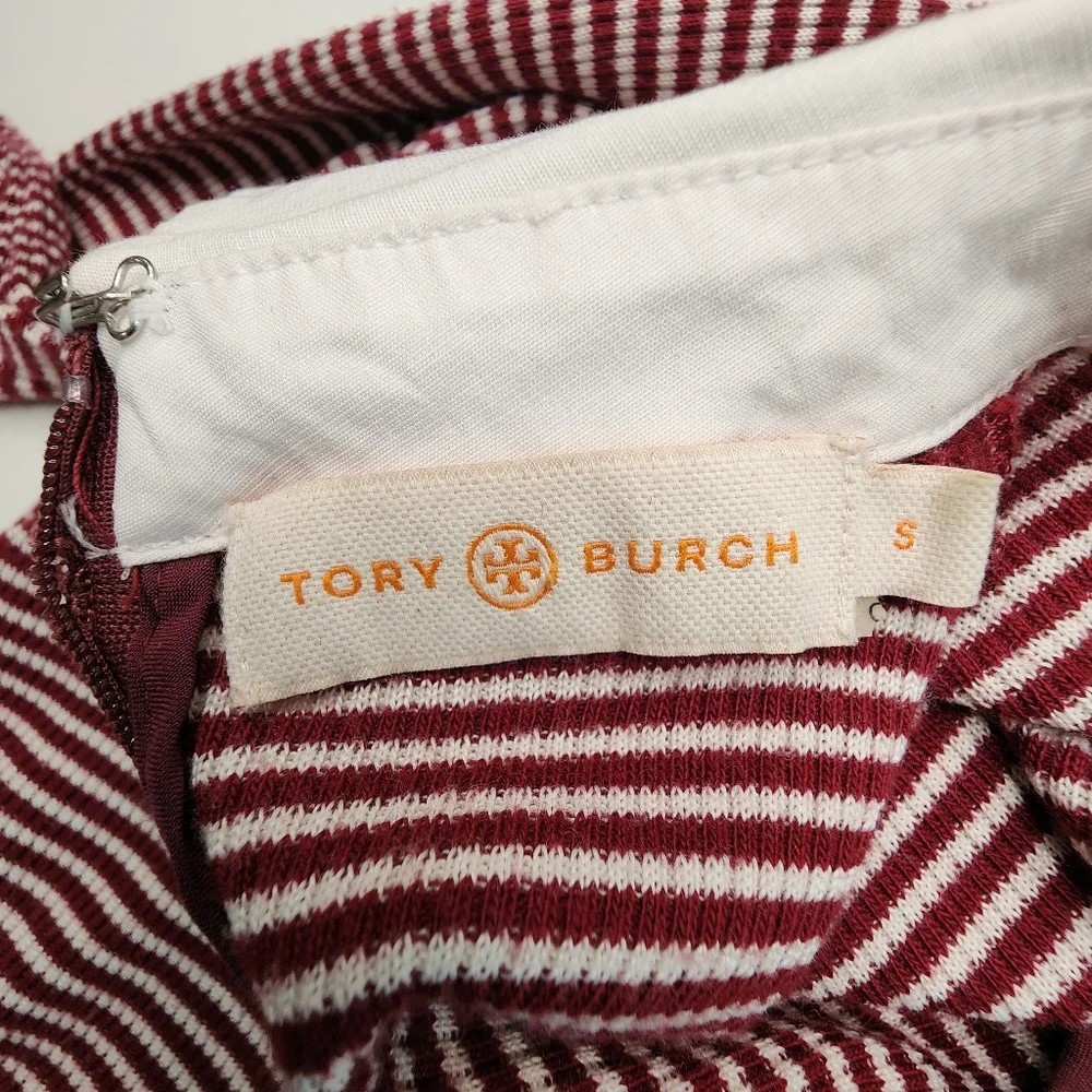 Y2k Vintage Tory Burch Peter-Pan Collar Striped Top Sz S - Picture 2 of 13